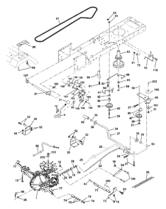 Drive Diagram and Parts List for LTH1342 (954567031-A)(2000-12) Husqvarna Lawn Tractor
