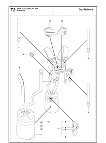 Harness 2 Diagram and Parts List for 343F  Husqvarna Brush Cutter