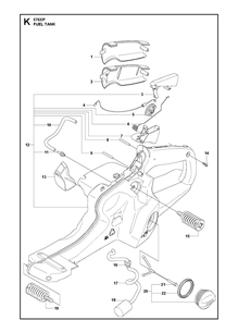 Fuel Tank Diagram and Parts List for 576XP-576XPEPA 20100100001-20110100000 Husqvarna Chainsaw