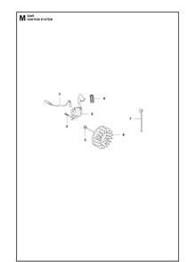 Ignition System Diagram and Parts List for 524R 2020-11 Husqvarna Brush Cutter
