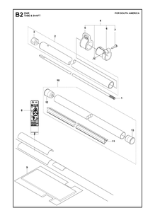 Tube And Shaft  3 Diagram and Parts List for 236R  Husqvarna Brush Cutter