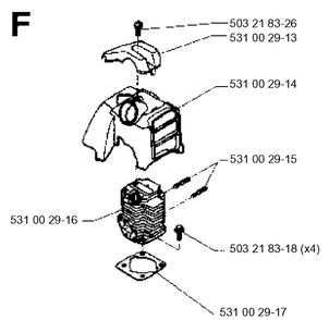 Cover Diagram and Parts List for 26H 19951400001-Current Husqvarna Hedge Trimmer
