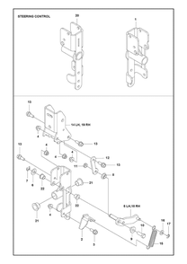Steering - Control Bracket Diagram and Parts List for XCITETMZ345 Z350 Husqvarna Lawn Tractor