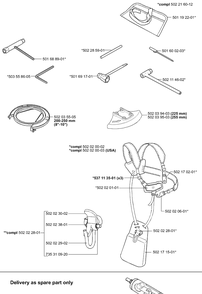 Accessories Diagram and Parts List for 265RX 2001-07 Husqvarna Brush Cutter