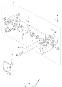 Crankcase Diagram and Parts List for 345RX 20103600001-20144899999 Husqvarna Brush Cutter