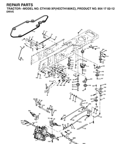 Drive Diagram and Parts List for CTH180XP (HECTH180KC)(2004-01) Husqvarna Lawn Tractor