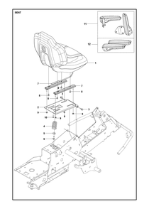 Seat Diagram and Parts List for R316TXAWD 2022 Husqvarna Lawn Tractor