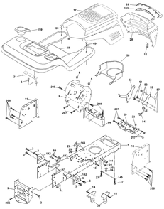 Chassis And Enclosures Diagram and Parts List for YTH1848XP (954567260-A)(2001-02) Husqvarna Lawn Tractor
