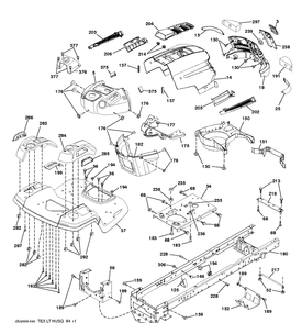 Chassis And Enclosures Diagram and Parts List for LT1597 (96041041100)(2017-08) Husqvarna Lawn Tractor
