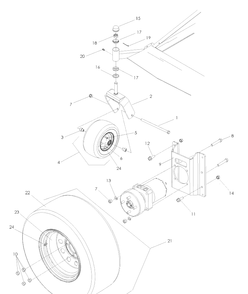 Part Location Diagram of 539107713 Husqvarna WHEEL ASSEMBLY, REAR