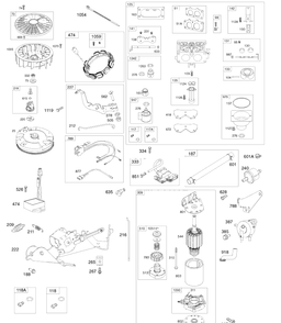 Briggs Engine Image 3 Diagram and Parts List for YTH2348 (917289571)(2010-04) Husqvarna Lawn Mower