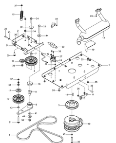 Engine Mounting, Guards And Muffler Diagram and Parts List for M-ZT61BF (96717700400)(2013-01) Husqvarna Lawn Mower