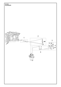 Governor Diagram and Parts List for HS452  Husqvarna Engine