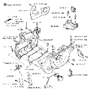 Crankcase Diagram and Parts List for 351EPA 20012200001 Husqvarna Chainsaw