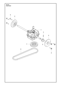 Gear Box Diagram and Parts List for DB551  Husqvarna Lawn Mower