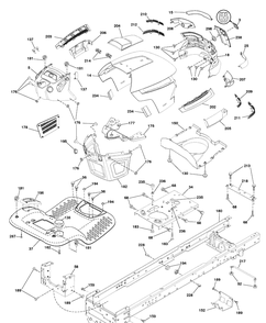 Chassis Diagram and Parts List for YTH20K46 (917289543)(2010-02) Husqvarna Lawn Mower