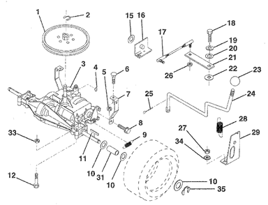 Transaxle Diagram and Parts List for LR120 (954000582-C)(1993-01) Husqvarna Lawn Tractor