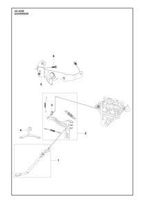 Governor Diagram and Parts List for HV635E  Husqvarna Engine