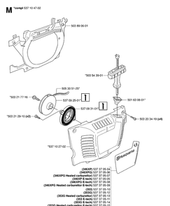 Starter Diagram and Parts List for 346XP 20070500001-20071300000 Husqvarna Chainsaw