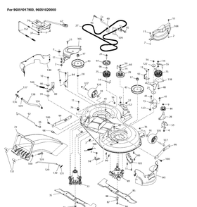 Mower Deck / Cutting Deck Diagram and Parts List for TC138  Husqvarna Lawn Tractor