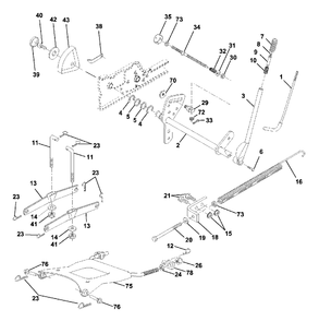 Lift Assembly Diagram and Parts List for GTH2250 (954567093-B)(2001-02) Husqvarna Lawn Tractor