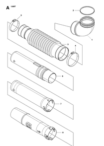 Tube Diagram and Parts List for 130BT (965102204)(20070100001-20133299999) Husqvarna Leaf Blower / Vacuum