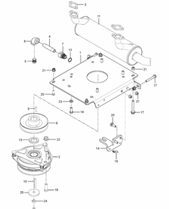Engine Mounting, Guards And Muffler Diagram and Parts List for Z554 (96792980100)(2018-08) Husqvarna Lawn Mower