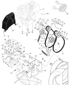 Chassis / Engine / Pulleys Diagram and Parts List for 1130SBEXP (96193001803)(2007-09) Husqvarna Snow Blower