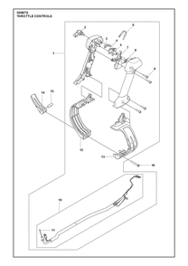 Throttle Controls Diagram and Parts List for 590BTS  Husqvarna Leaf Blower / Vacuum