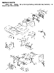 Chassis And Enclosures Diagram and Parts List for LT1538 (LT1538B, 954569776)(2002-11) Husqvarna Lawn Tractor