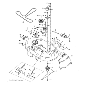 Mower Deck Diagram and Parts List for 96043027300  Husqvarna Lawn Tractor