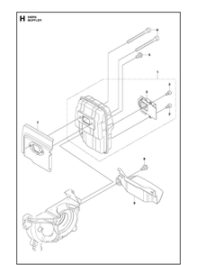 Muffler Diagram and Parts List for 543RS 20141800001-20192200000 Husqvarna Brush Cutter