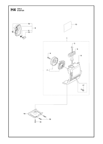 Starter 3 Diagram and Parts List for 326LX 20091800001 & Above Husqvarna Trimmer