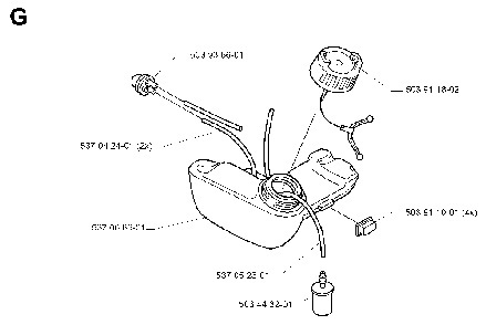 Fuel Tank Diagram and Parts List for 325RJ (X-SERIES)(20000100001) Husqvarna Brush Cutter