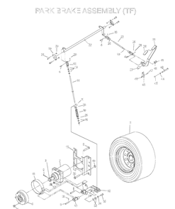 Parking Brake Diagram and Parts List for IZE4821 (033600000 and Up)(2004-01) Husqvarna Lawn Mower