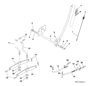 Mower Lift / Deck Lift Diagram and Parts List for P200107HRB (960610178-05)(2011-08) Husqvarna Lawn Tractor