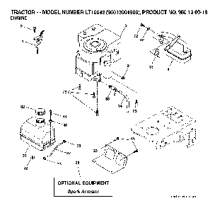 Engine Diagram and Parts List for LT16542 (96013001900)(2006-02) Husqvarna Lawn Tractor