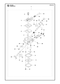 Carburetor Diagram and Parts List for 543RBX 20130500001 - 20154400000 Husqvarna Brush Cutter