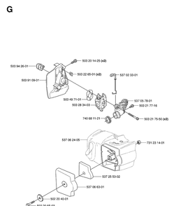 Carburetor And Air Filter Diagram and Parts List for 325HS99 (X-SERIES)(20063600001-20081800000) Husqvarna Hedge Trimmer