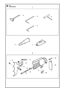 Accessories Diagram and Parts List for 3120XP-3120XPEPA 20162700001-20180900000 Husqvarna Chainsaw