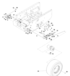Brake Group Diagram and Parts List for BZ6134D (968999214)(2003-03) Husqvarna Lawn Mower