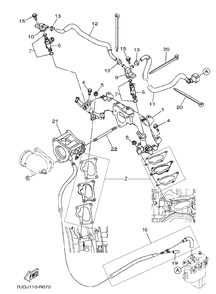 Intake 1 Diagram and Parts List for MX800VJ 2018-09 Husqvarna Engine