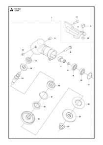 Gears Diagram and Parts List for 543RBX 20130500001 - 20154400000 Husqvarna Brush Cutter