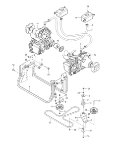 Hydraulic Pump - Motor Diagram and Parts List for Z560LS  Husqvarna Lawn Tractor