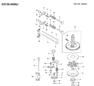 Valves Diagram and Parts List for FH641V 2001-03 Husqvarna Engine
