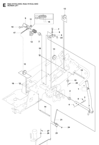 Mower Lift / Deck Lift Diagram and Parts List for RIDER15V2AWD (965200901)(2009-04) Husqvarna Lawn Mower