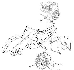 Part Location Diagram of 5839697-01 Husqvarna Wheel Assembly