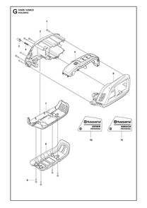 Housing Diagram and Parts List for 525IECS  Husqvarna Trimmer