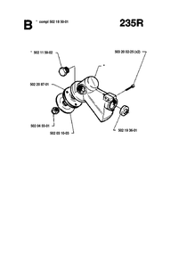 Bevel Gear Diagram and Parts List for 235R 19940600001-19954500000 Husqvarna Brush Cutter