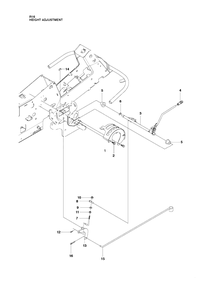 Height Adjustment Diagram and Parts List for R16 (965161601)(2010-07) Husqvarna Lawn Tractor